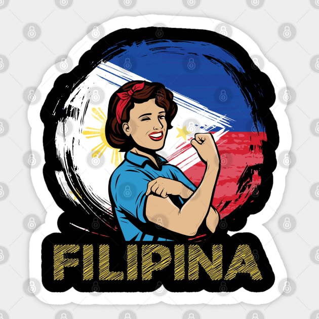 Filipina Philippines Flag Filipino Pinoy Pinay Ts Filipino Sticker Teepublic 